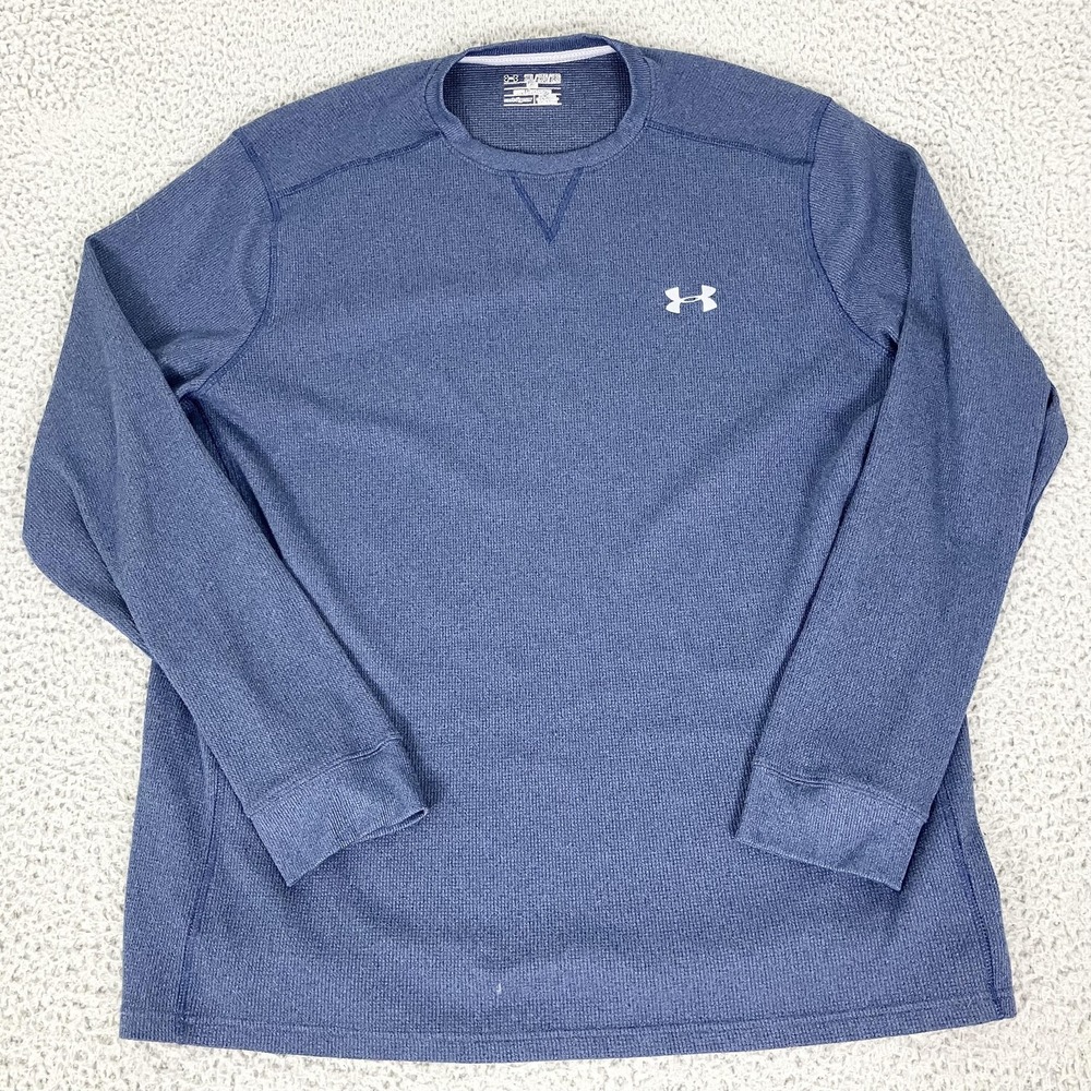Under Armour Shirt Mens 2XL Blue Long Sleeve ColdGear Thermal Performance